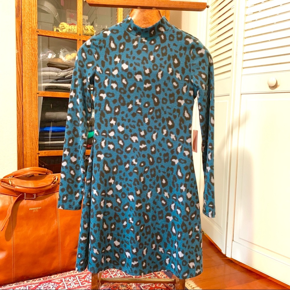 Long Sleeve Animal Print Dress